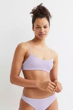 Стеганый топ бикини H&amp;M, светло-фиолетовый