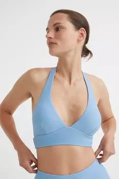 Стеганый топ бикини H&M, светло-синий