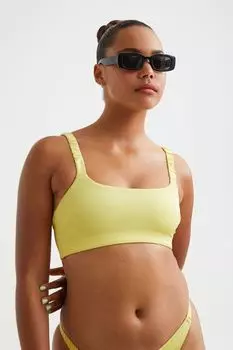 Стеганый топ бикини H&amp;M, светло-желтого
