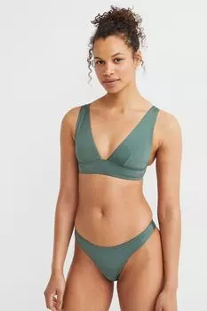 Стеганый топ бикини H&M, темно-зеленый
