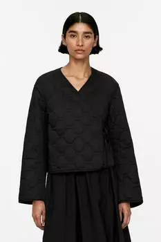 Стеганый топ-обертка Arket, черный