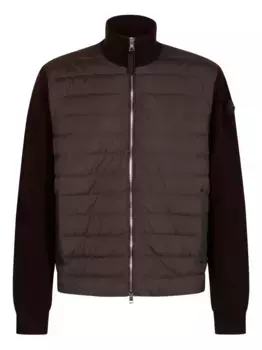 Стеганый вязаный кардиган MONCLER, коричневый