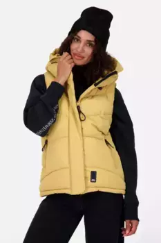 Стеганый жилет Alife & Kickin "JunisAK A Short Vest женский стеганый жилет, безрукавка", цвет Parchment