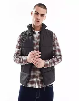 Стеганый жилет ASOS DESIGN черного цвета