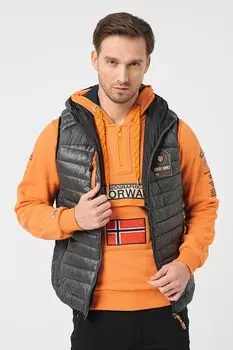 Стеганый жилет Bassar с капюшоном Geo Norway, серый