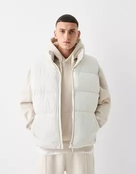 Стеганый жилет Bershka, белый
