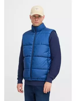 Стеганый жилет BLEND Steppweste BHVest 20717468 moderne Weste mit Patch, синий