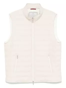 Стеганый жилет Brunello Cucinelli, нейтральный
