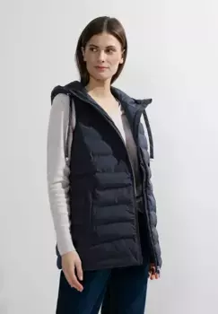 Стеганый жилет Cecil с кулиской на воротнике, синий