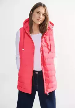Стеганый жилет Cecil с кулиской на воротнике, коралловый