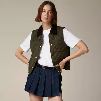 Стеганый жилет для амбара J.Crew, зеленый