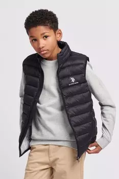 Стеганый жилет для мальчиков U.S. Polo Assn, черный