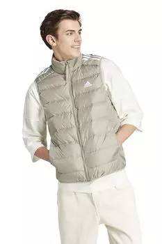 Стеганый жилет Essential на молнии и пуховым наполнителем Adidas Sportswear, хаки
