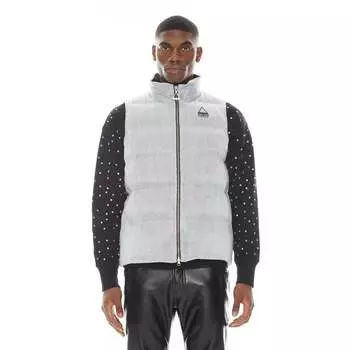 СТЕГАНЫЙ ЖИЛЕТ ИЗ НЕЙЛОНА С ПОДСВЕТКОЙ СВЕТЛО-ГОЛУБОГО ЦВЕТА HVMAN