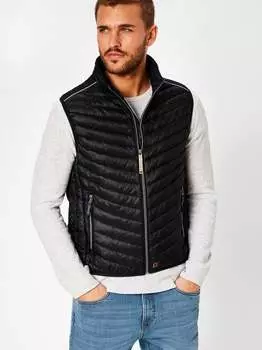 Стеганый жилет из телячьей кожи Redpoint, черный