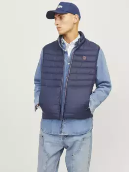 Стеганый жилет Jack & Jones "JJESPRINT BODYWARMER COLLAR NOOS", темно-синий