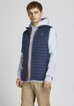 Стеганый жилет Jack & Jones "MULTI BODYWARMER COLLAR", цвет морской волны