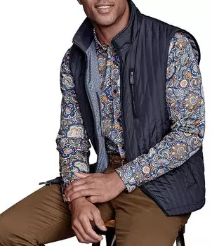 Стеганый жилет Johnston & Murphy, синий