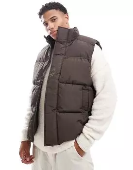 Стеганый жилет коричневого цвета Jack & Jones