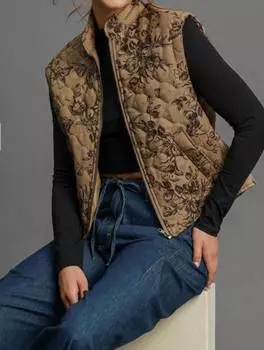 Стеганый жилет коричневого цвета umgee