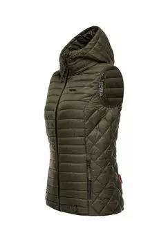 Стеганый жилет кроличья лапка MARIKOO, цвет Dark Olive