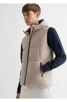 Стеганый жилет Mango, бежевый