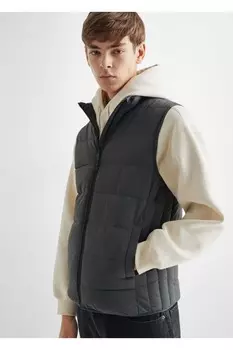 Стеганый жилет Mango, черный