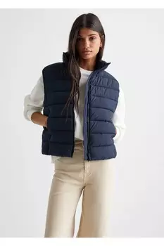Стеганый жилет Mango, темно-синий