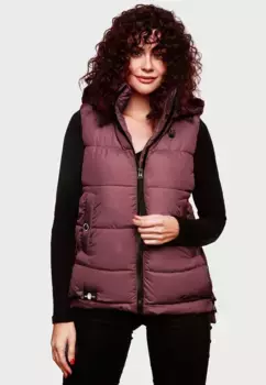 Стеганый жилет Marikoo "Заринаа" с четырьмя боковыми карманами, цвет Weinrot