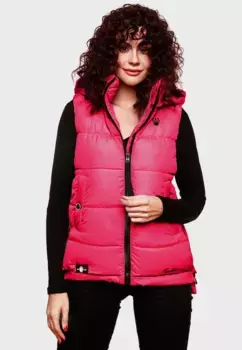 Стеганый жилет Marikoo "Заринаа" с четырьмя боковыми карманами, фуксия