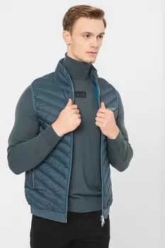 Стеганый жилет на молнии Armani Exchange, зеленый