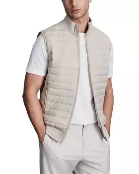 Стеганый жилет на молнии Pluto во всю длину REISS, цвет Tan/Beige