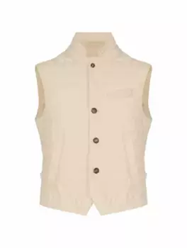 Стеганый жилет на пуговицах Eleventy, бежевый