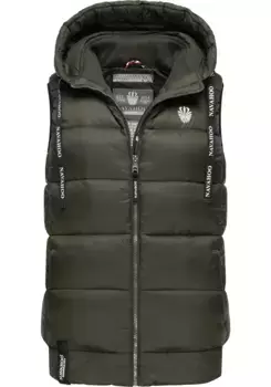 Стеганый жилет Navahoo "Kassidy", стильный женский жилет без рукавов с капюшоном, зеленый