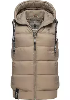Стеганый жилет Navahoo "Kassidy", стильный женский жилет без рукавов с капюшоном, коричневый
