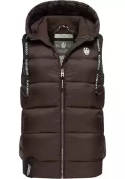 Стеганый жилет Navahoo "Kassidy", стильный женский жилет без рукавов с капюшоном, коричневый