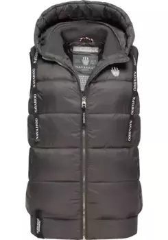 Стеганый жилет Navahoo "Kassidy", стильный женский жилет без рукавов с капюшоном, антрацит