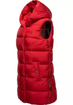 Стеганый жилет Navahoo "Madilynaa", стильный женский жилет без рукавов с капюшоном, красный