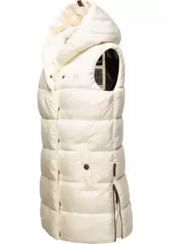 Стеганый жилет Navahoo "Madilynaa", стильный женский жилет без рукавов с капюшоном, белый