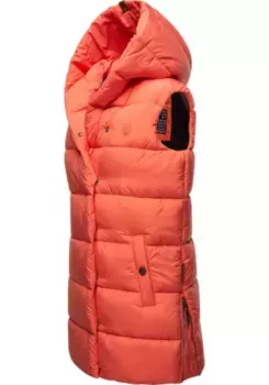 Стеганый жилет Navahoo "Madilynaa", стильный женский жилет без рукавов с капюшоном, коралловый