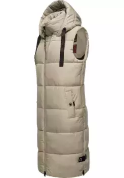 Стеганый жилет Navahoo "Schnuffelchen" (1 шт.), теплый женский уличный жилет длинный с капюшоном, серый