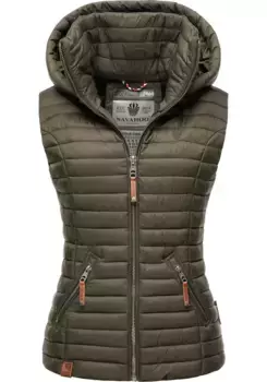 Стеганый жилет Наваху "Шадаа", стильный женский жилет без рукавов с капюшоном Navahoo, зеленый