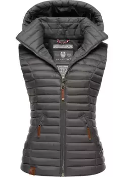Стеганый жилет Наваху "Шадаа", стильный женский жилет без рукавов с капюшоном Navahoo, антрацит