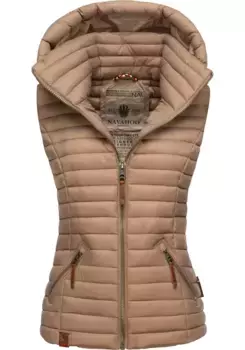Стеганый жилет Наваху "Шадаа", стильный женский жилет без рукавов с капюшоном Navahoo, коричневый