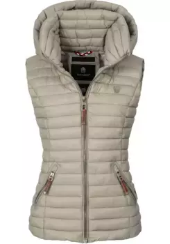 Стеганый жилет Наваху "Шадаа", стильный женский жилет без рукавов с капюшоном Navahoo, бежевый