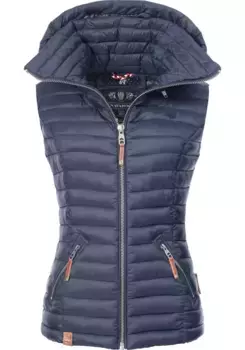 Стеганый жилет Наваху "Шадаа", стильный женский жилет без рукавов с капюшоном Navahoo, цвет морской волны