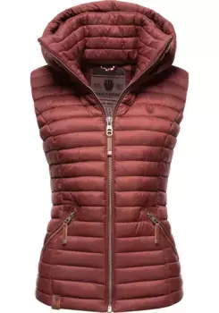Стеганый жилет Наваху "Шадаа", стильный женский жилет без рукавов с капюшоном Navahoo, бордовый