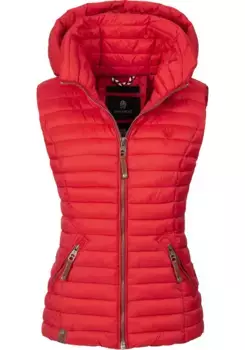 Стеганый жилет Наваху "Шадаа", стильный женский жилет без рукавов с капюшоном Navahoo, красный