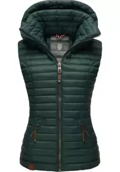 Стеганый жилет Наваху "Шадаа", стильный женский жилет без рукавов с капюшоном Navahoo, зеленый