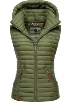 Стеганый жилет Наваху "Шадаа", стильный женский жилет без рукавов с капюшоном Navahoo, зеленый